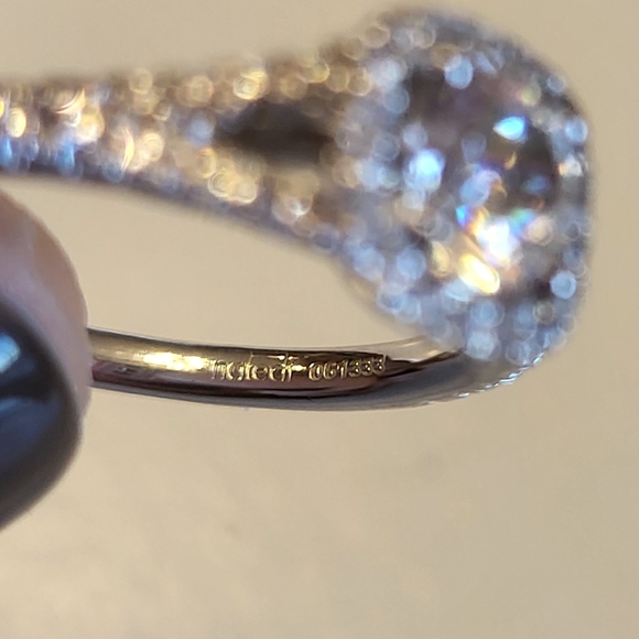 Naledi Sterling Silver Round CZ Halo Split Shank Ring - Picture 6 of 8